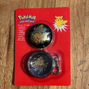 Pokemon Tin Dangle Keychain Set - Black  with Gold Accent